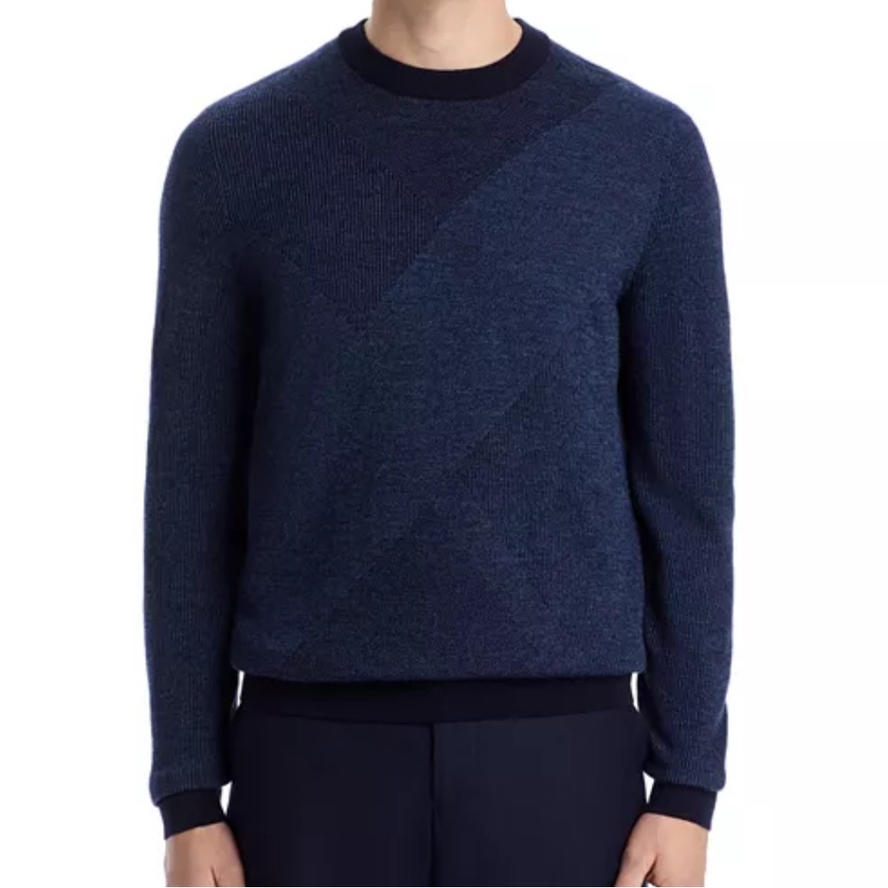 HugoBOSS Men's H-Eclaus Wool Tonal color blocked Sweater size Medium - Picture 4 of 8
